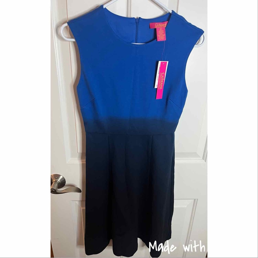 NEW $98 Caroline Malandrino Blue Ombré Dress
